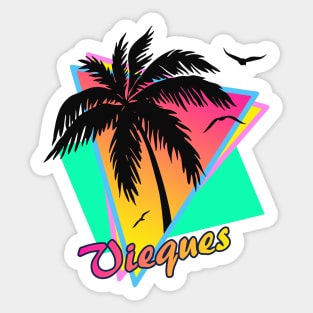 Vieques Cool 80s Sunset Sticker